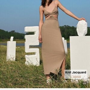 SHEIN Textured Tan Bow Detail Top